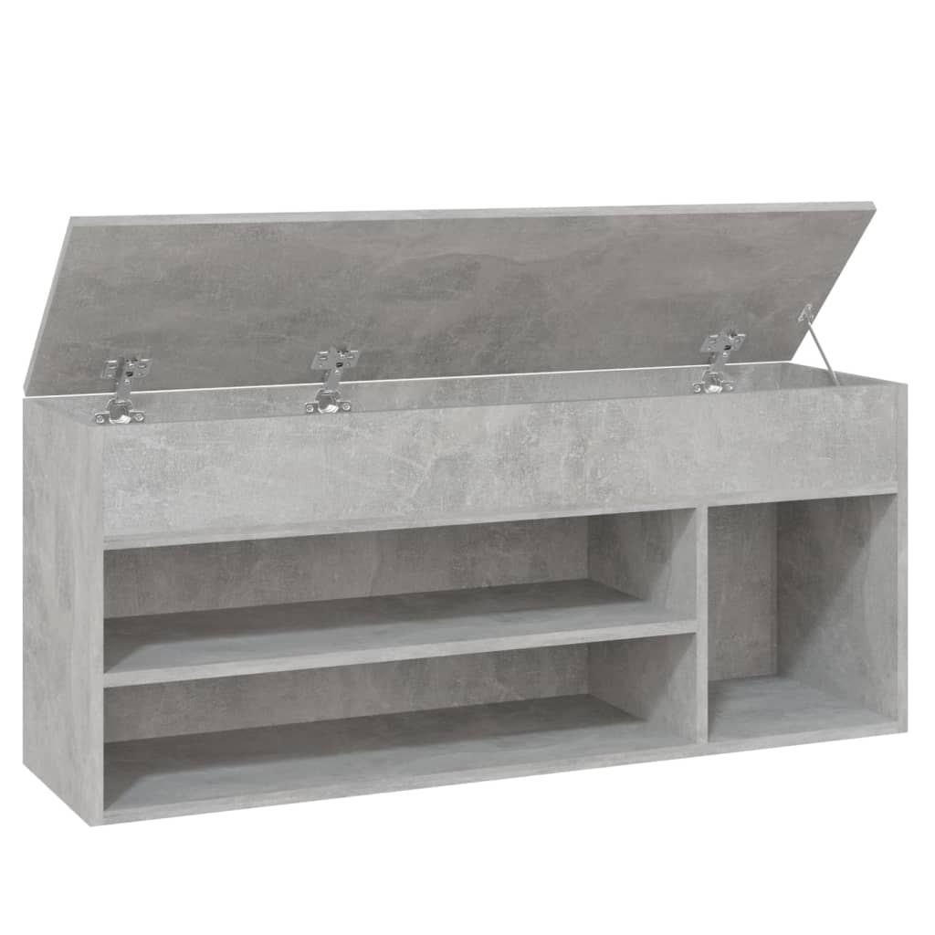 Kenkien säilytyspenkki betoninharmaa 105x30x45 cm lastulevy - Sisustajankoti.fi