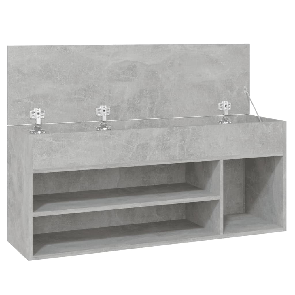 Kenkien säilytyspenkki betoninharmaa 105x30x45 cm lastulevy - Sisustajankoti.fi