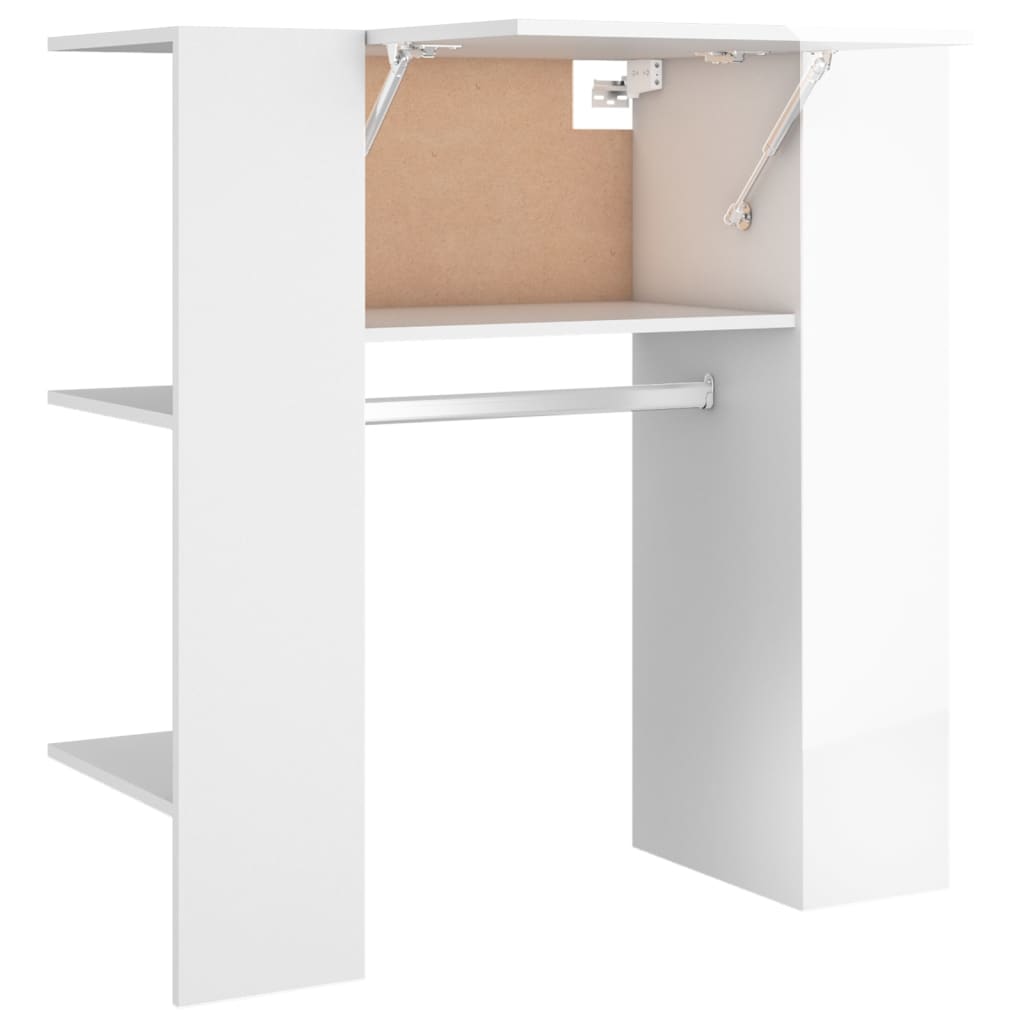 Eteisen kaappi korkeakiilto valk. 97,5x37x99 cm tekninen puu - Sisustajankoti.fi