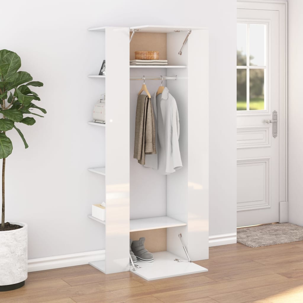 Eteisen kaappi korkeakiilto valk. 97,5x37x99 cm tekninen puu - Sisustajankoti.fi
