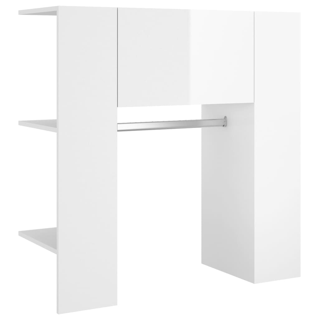 Eteisen kaappi korkeakiilto valk. 97,5x37x99 cm tekninen puu - Sisustajankoti.fi