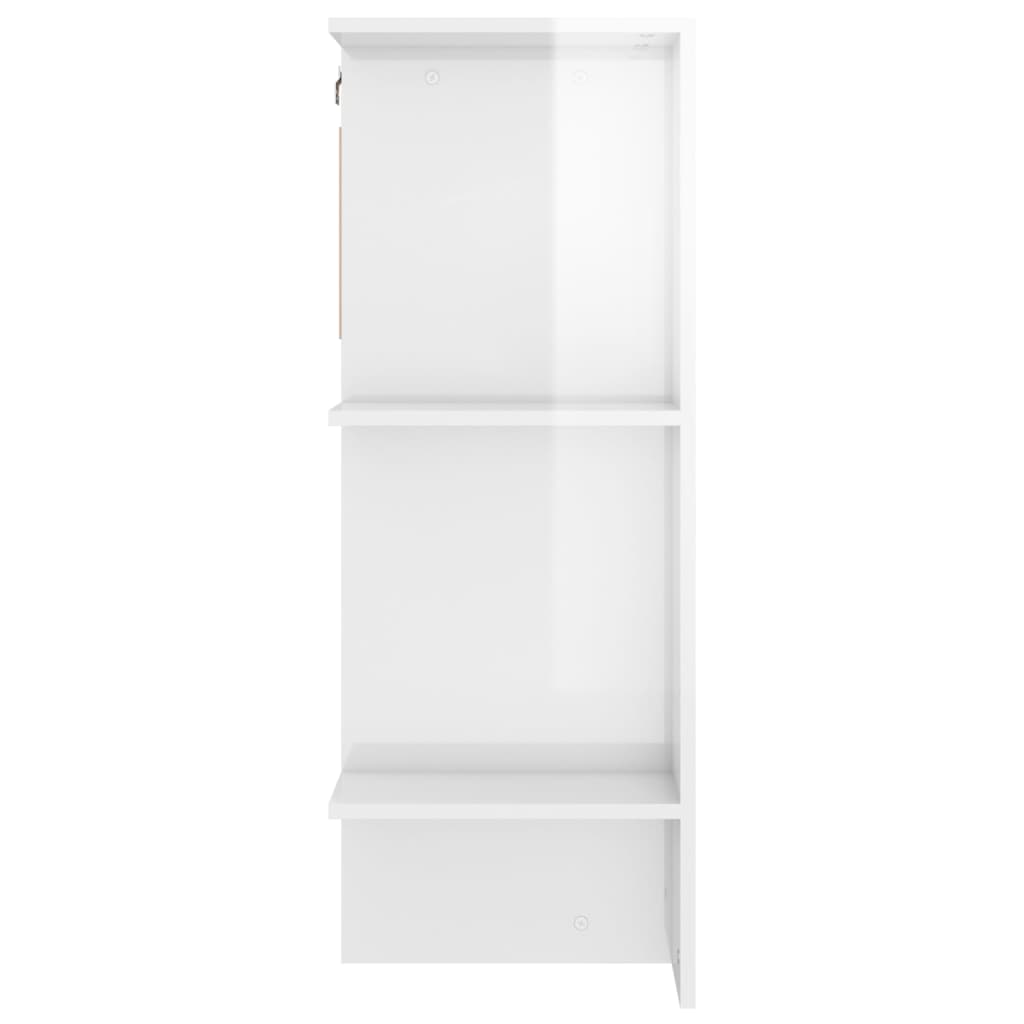 Eteisen kaappi korkeakiilto valk. 97,5x37x99 cm tekninen puu - Sisustajankoti.fi