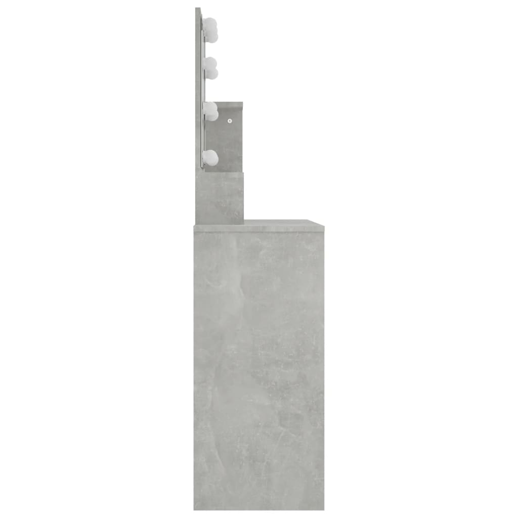 Peilipöytä LED-valoilla betoninharmaa 86,5x35x136 cm - Sisustajankoti.fi