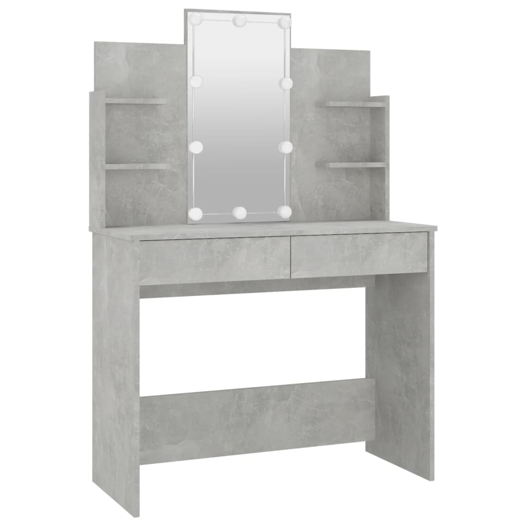 Peilipöytä LED-valoilla betoninharmaa 96x40x142 cm - Sisustajankoti.fi