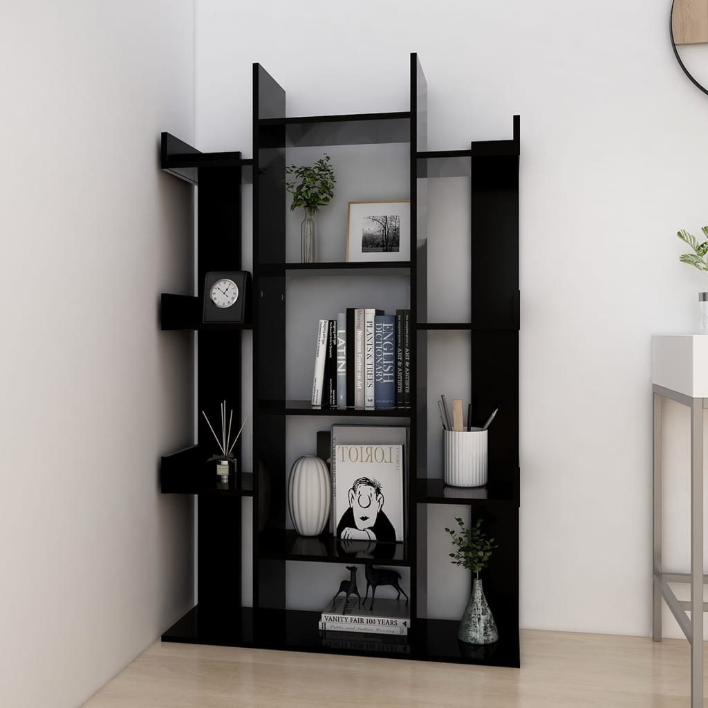 Kirjahylly musta 86x25,5x140 cm lastulevy - Sisustajankoti.fi