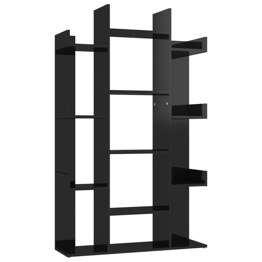Kirjahylly korkeakiilto musta 86x25,5x140 cm lastulevy - Sisustajankoti.fi