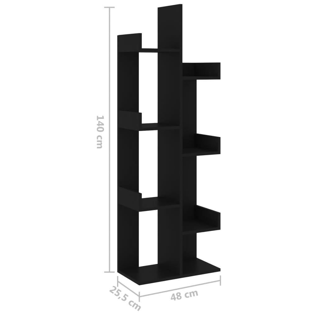 Kirjahylly musta 48x25,5x140 cm lastulevy - Sisustajankoti.fi