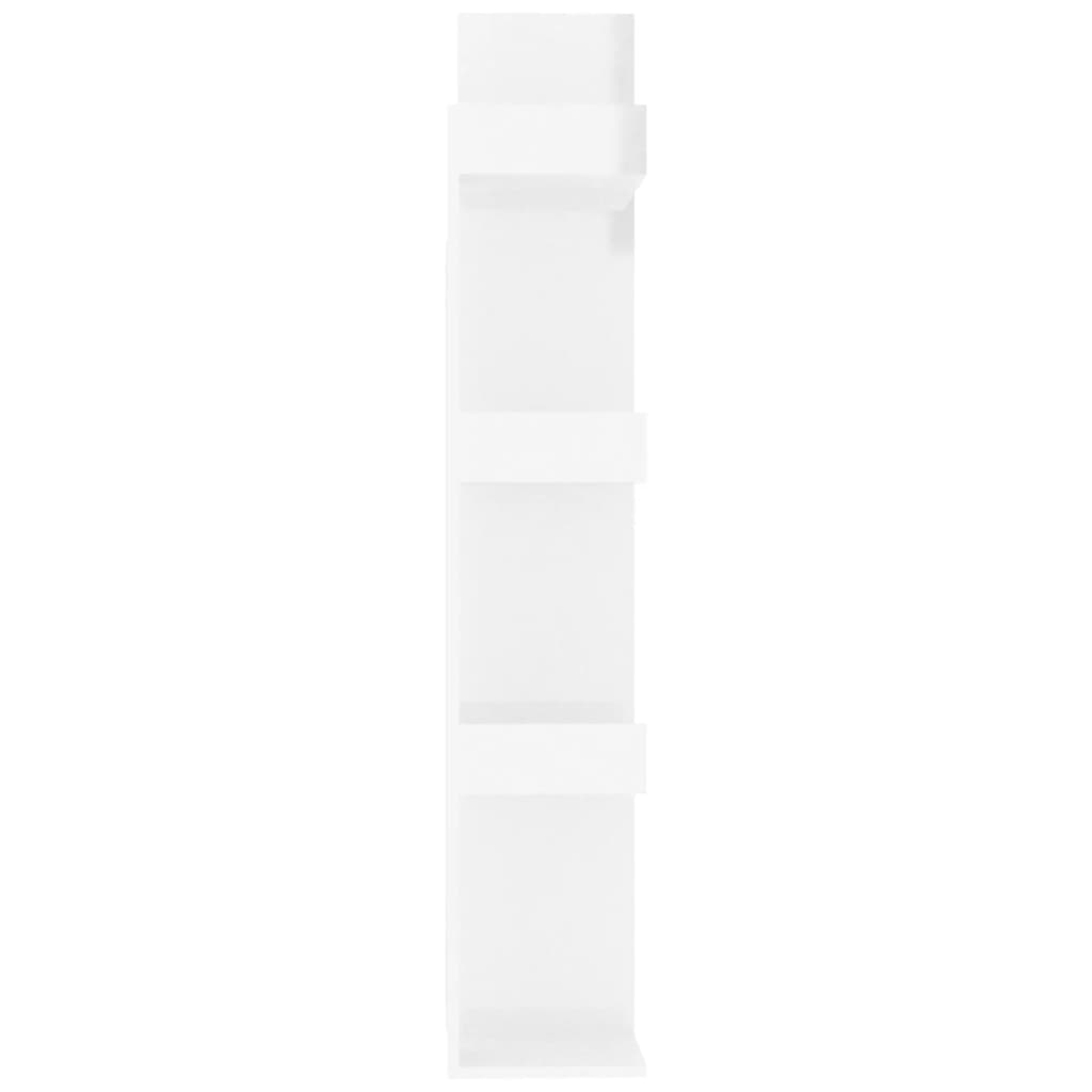 Kirjahylly korkeakiilto valkoinen 48x25,5x140 cm lastulevy - Sisustajankoti.fi