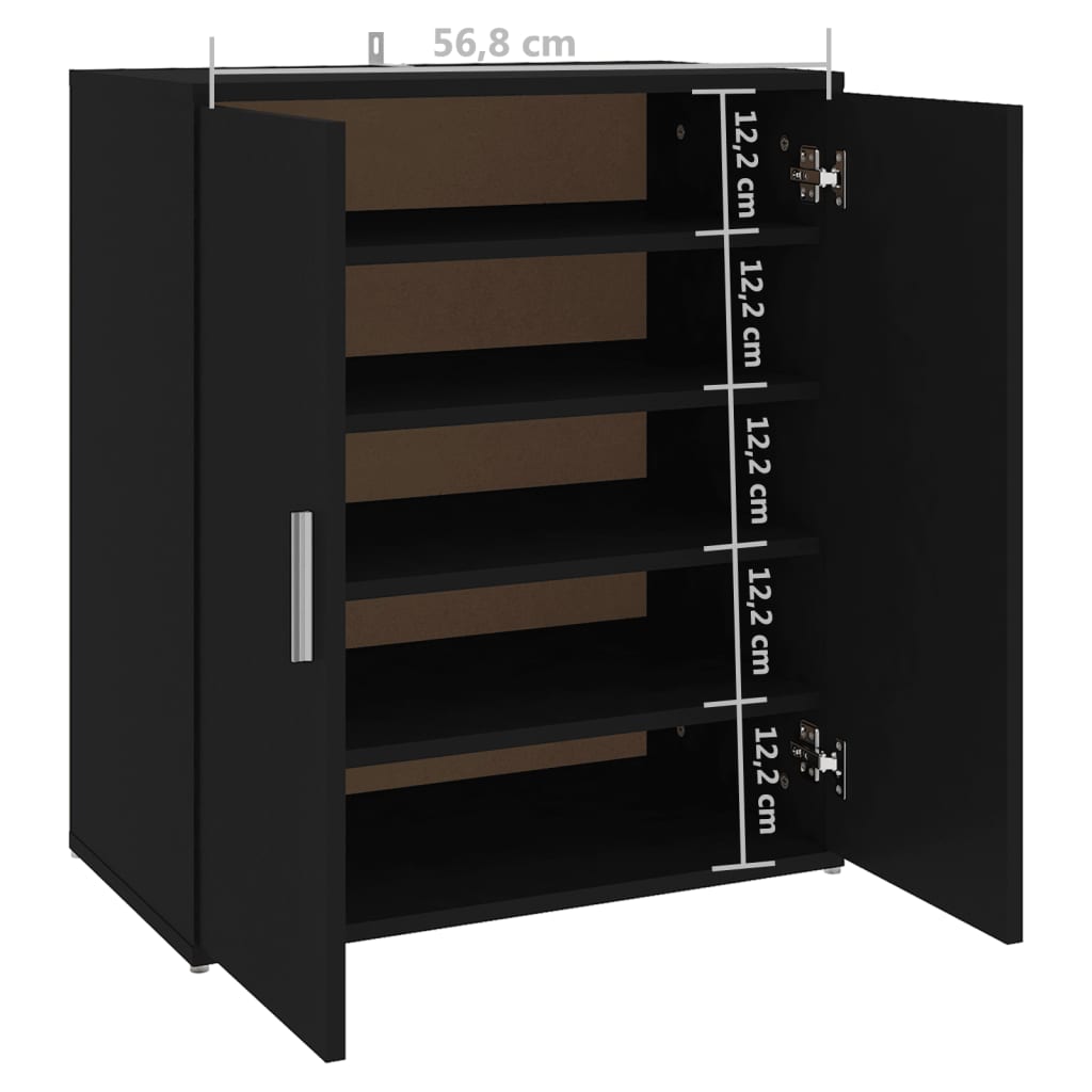 Kenkäkaappi musta 60x35x70 cm lastulevy - Sisustajankoti.fi
