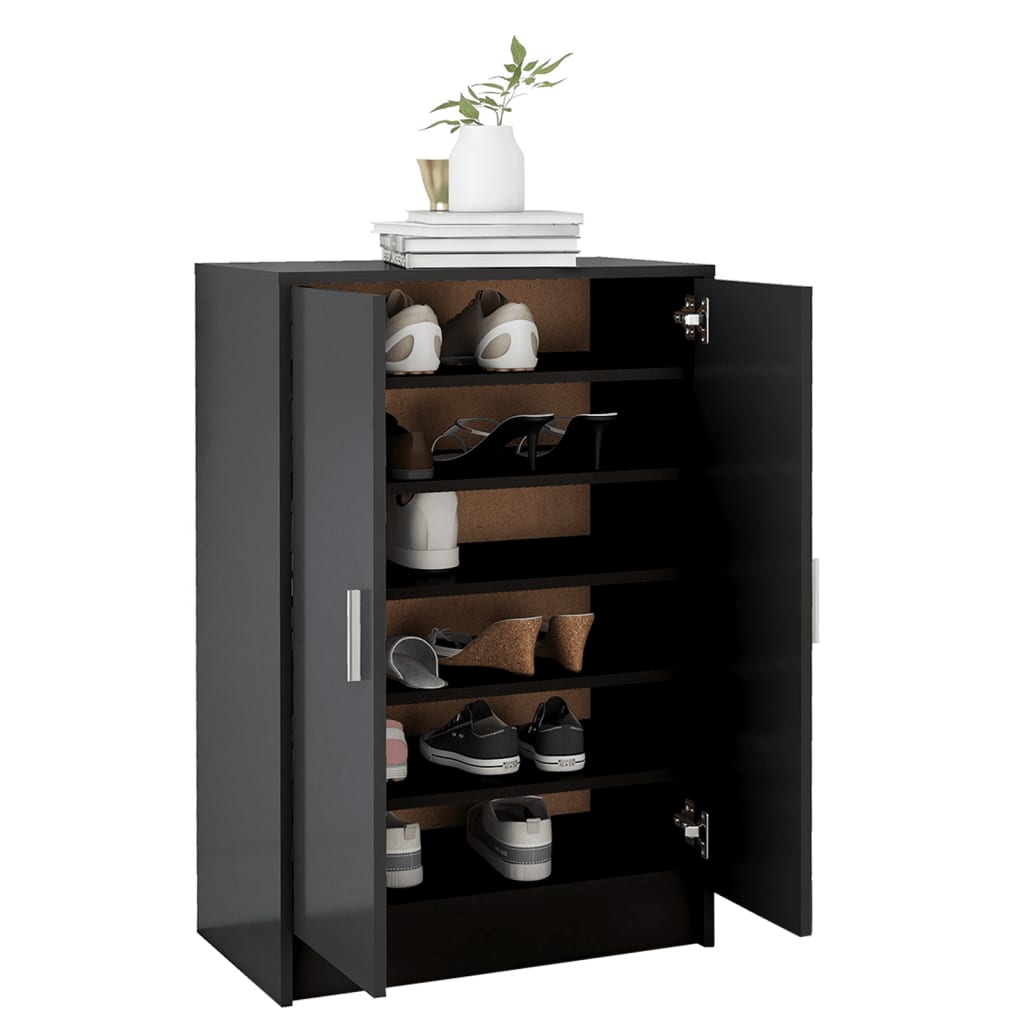 Kenkäkaappi musta 60x35x92 cm lastulevy - Sisustajankoti.fi