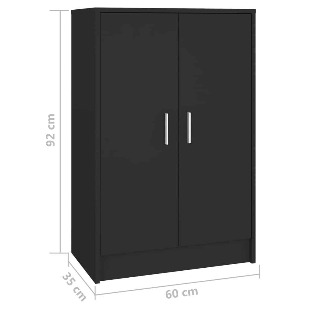 Kenkäkaappi musta 60x35x92 cm lastulevy - Sisustajankoti.fi