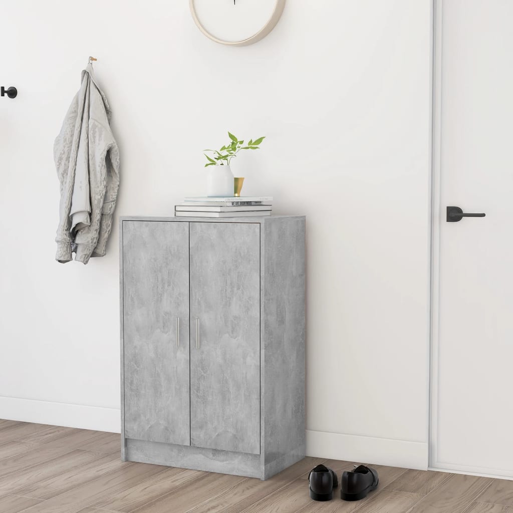 Kenkäkaappi betoninharmaa 60x35x92 cm lastulevy - Sisustajankoti.fi