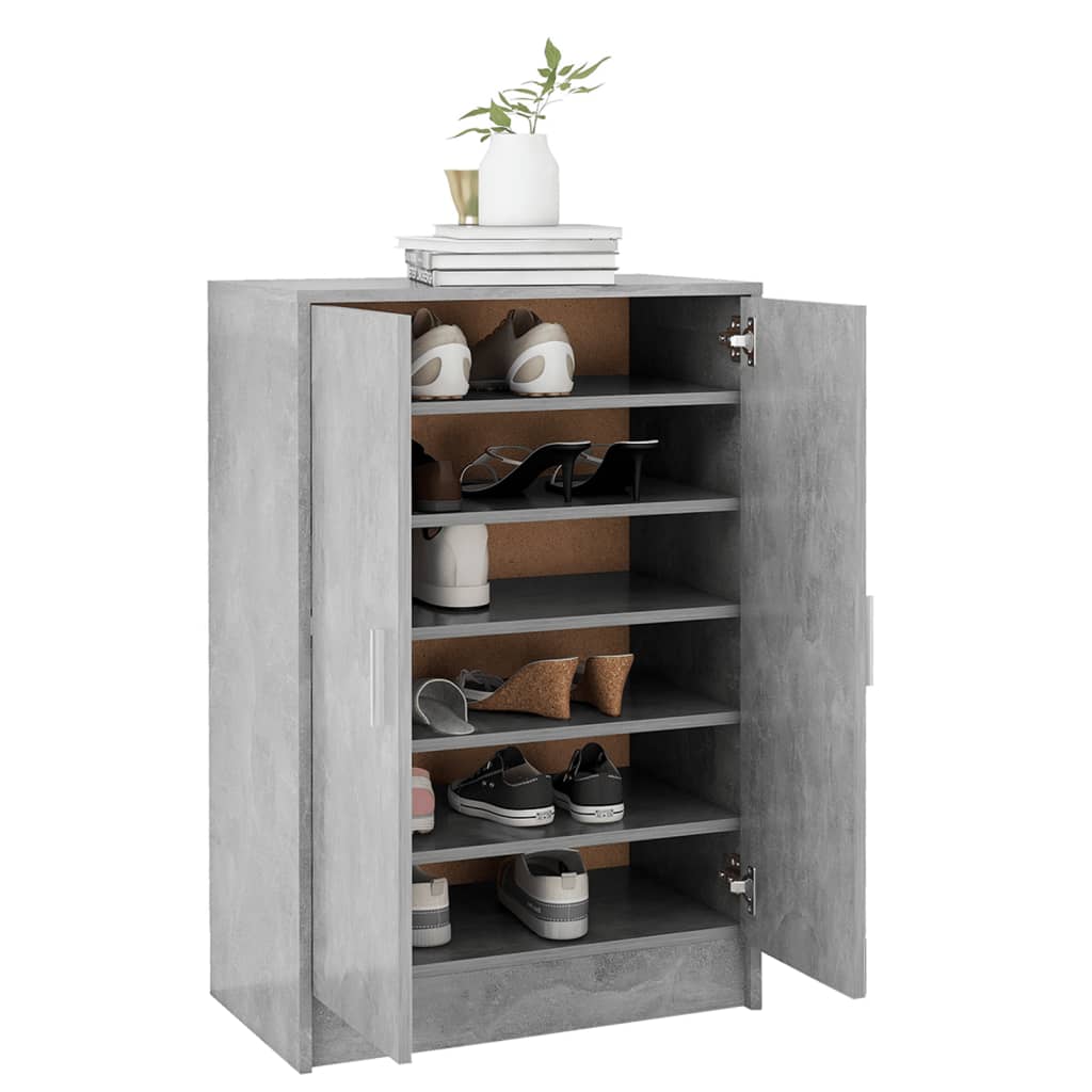 Kenkäkaappi betoninharmaa 60x35x92 cm lastulevy - Sisustajankoti.fi