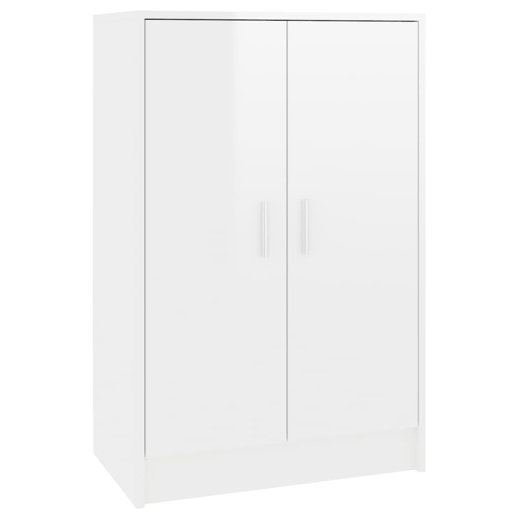 Kenkäkaappi korkeakiilto valkoinen 60x35x92 cm lastulevy - Sisustajankoti.fi