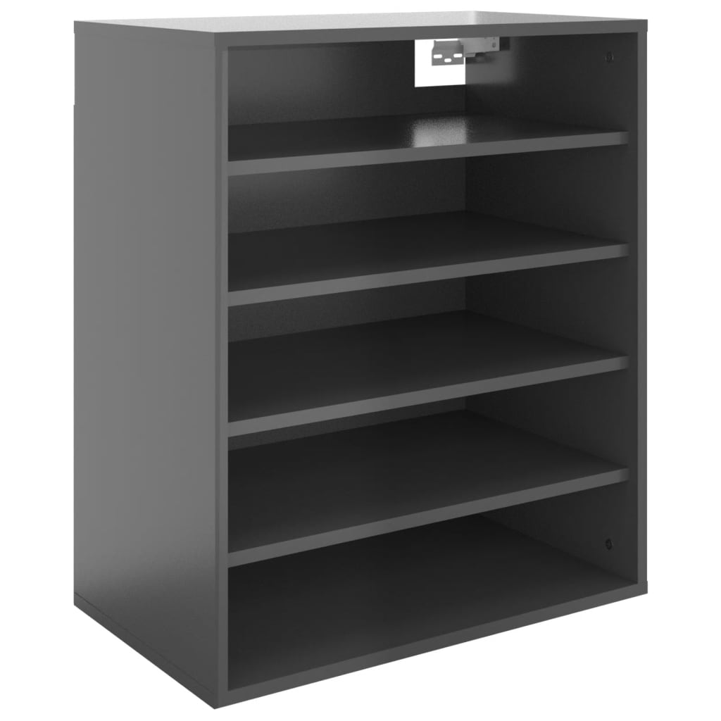 Kenkäkaappi korkeakiilto harmaa 60x35x70 cm lastulevy - Sisustajankoti.fi