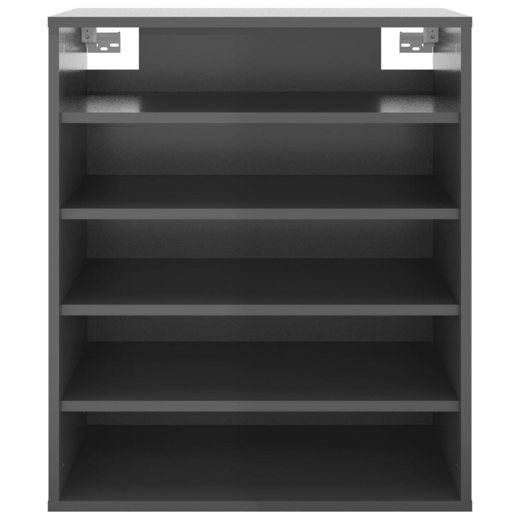 Kenkäkaappi korkeakiilto harmaa 60x35x70 cm lastulevy - Sisustajankoti.fi