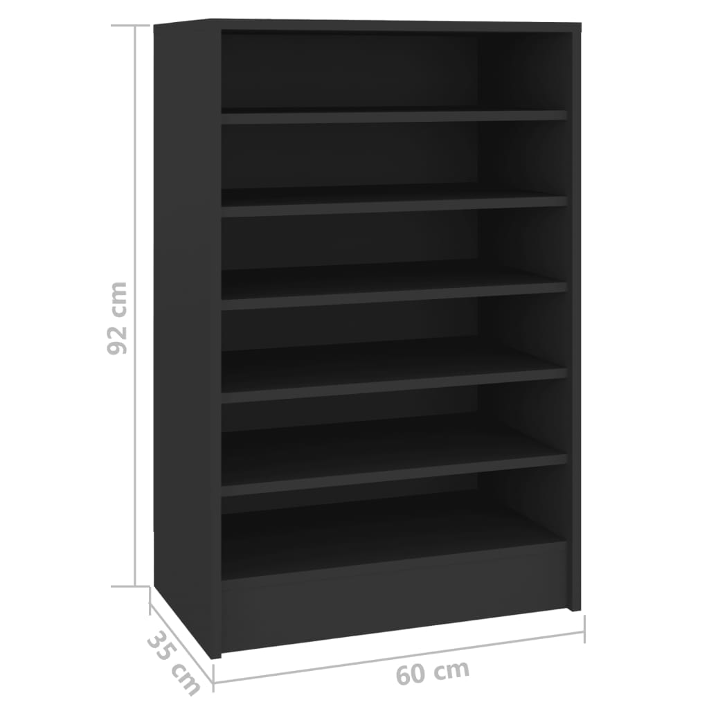 Kenkäkaappi musta 60x35x92 cm lastulevy - Sisustajankoti.fi
