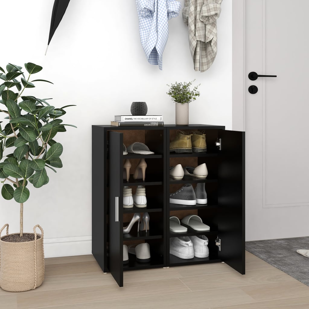 Kenkäkaapit 2 kpl musta 32x35x70 cm lastulevy - Sisustajankoti.fi