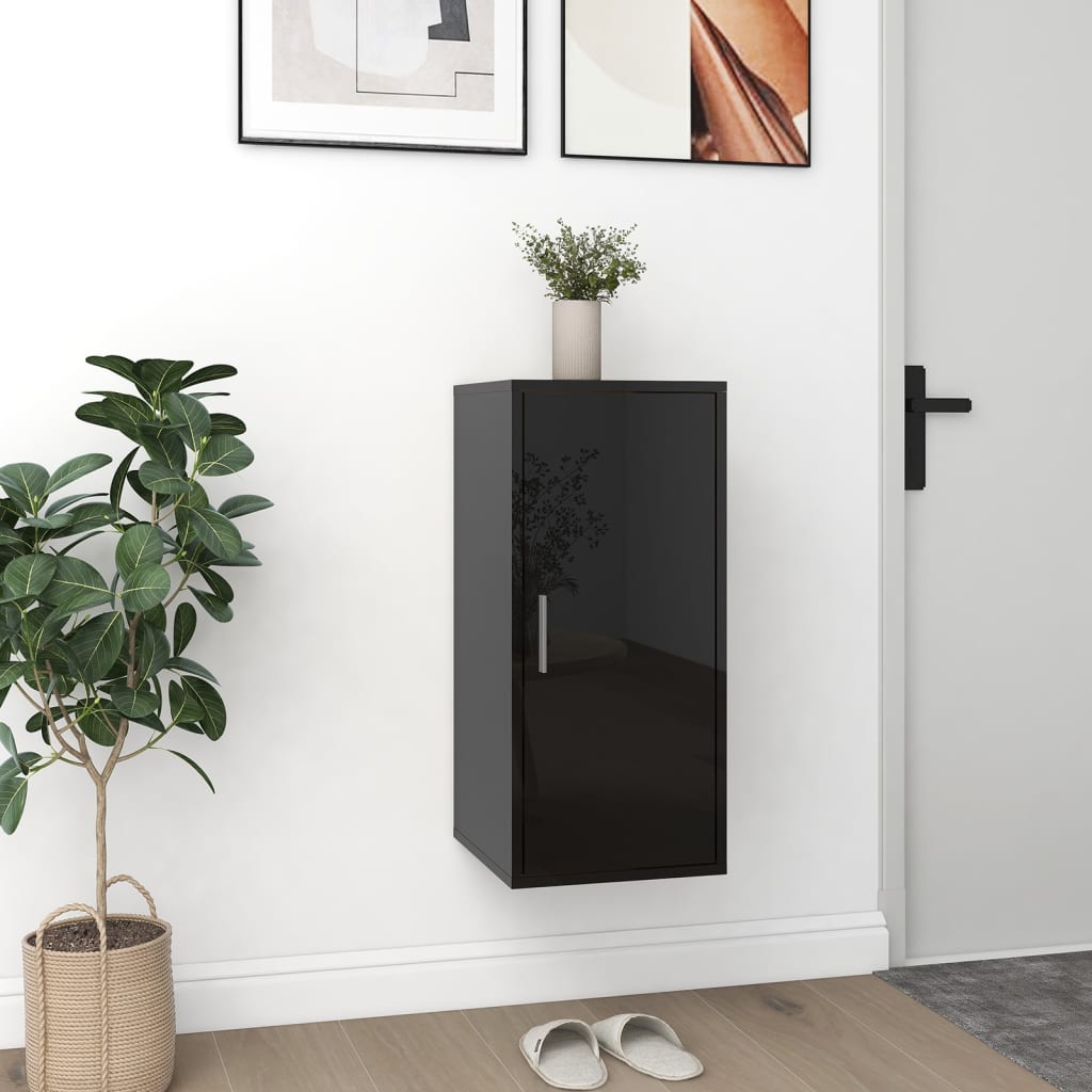 Kenkäkaapit 2 kpl korkeakiilto musta 32x35x70 cm lastulevy - Sisustajankoti.fi