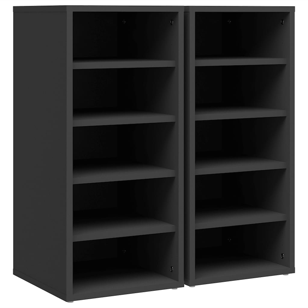 Kenkäkaapit 2 kpl harmaa 31,5x35x70 cm lastulevy - Sisustajankoti.fi