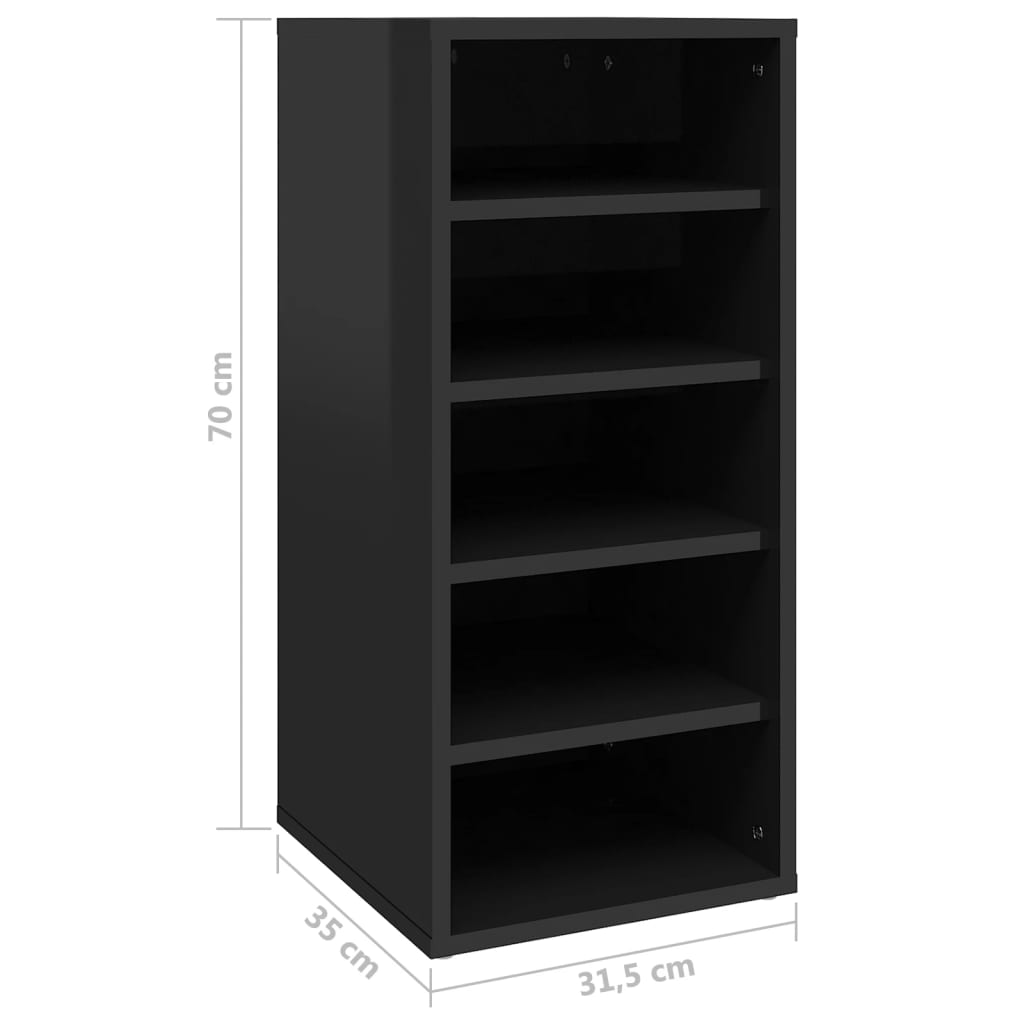 Kenkäkaapit 2 kpl korkeakiilto musta 31,5x35x70 cm lastulevy - Sisustajankoti.fi
