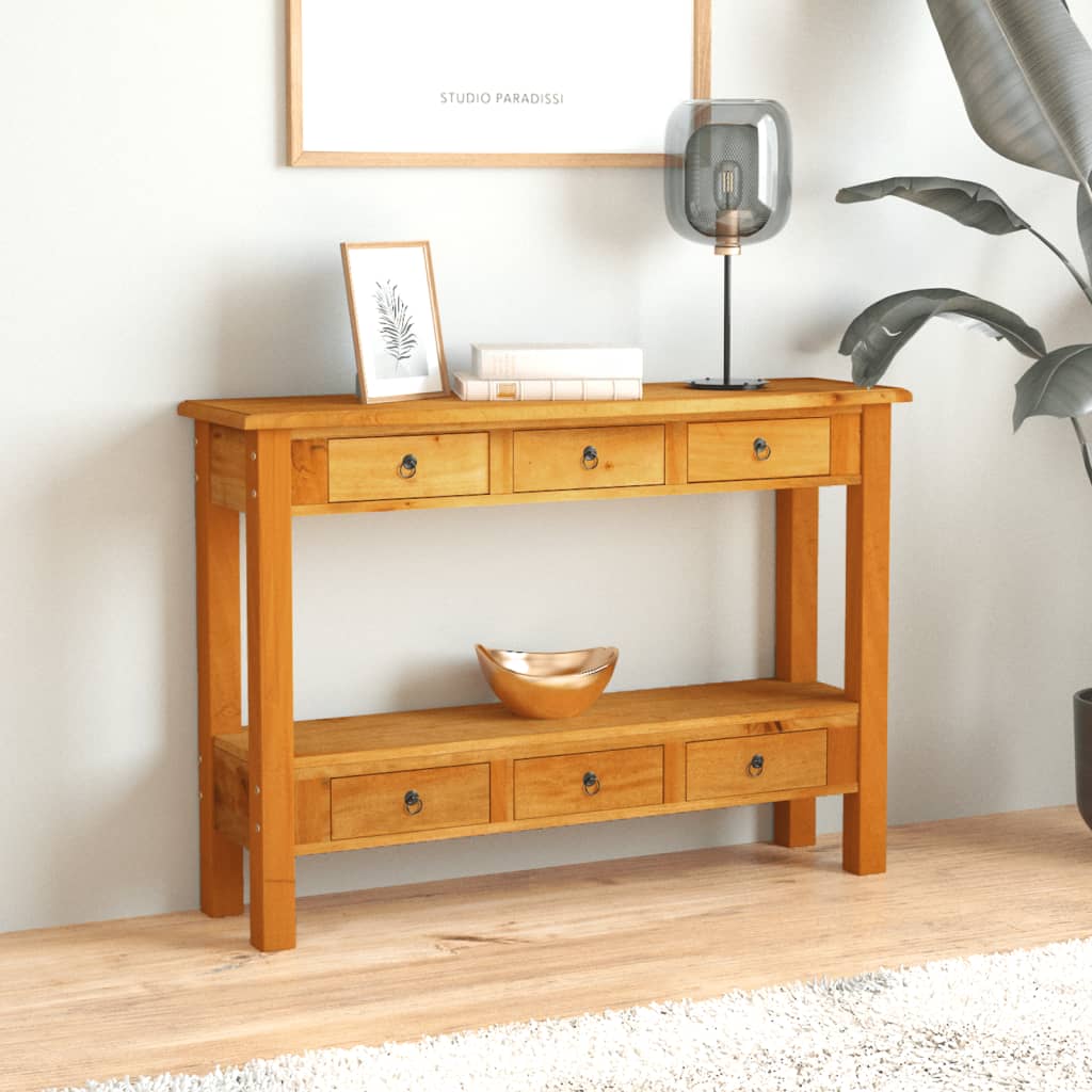 Konsolipöytä laatikoilla 110x30x75 cm täysi mahonki - Sisustajankoti.fi
