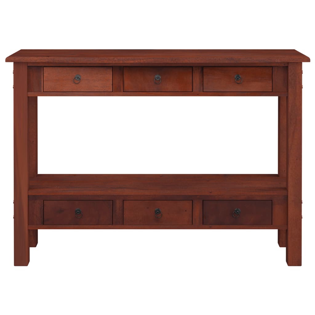 Konsolipöytä laatikoilla ruskea 110x30x75 cm täysi mahonki - Sisustajankoti.fi
