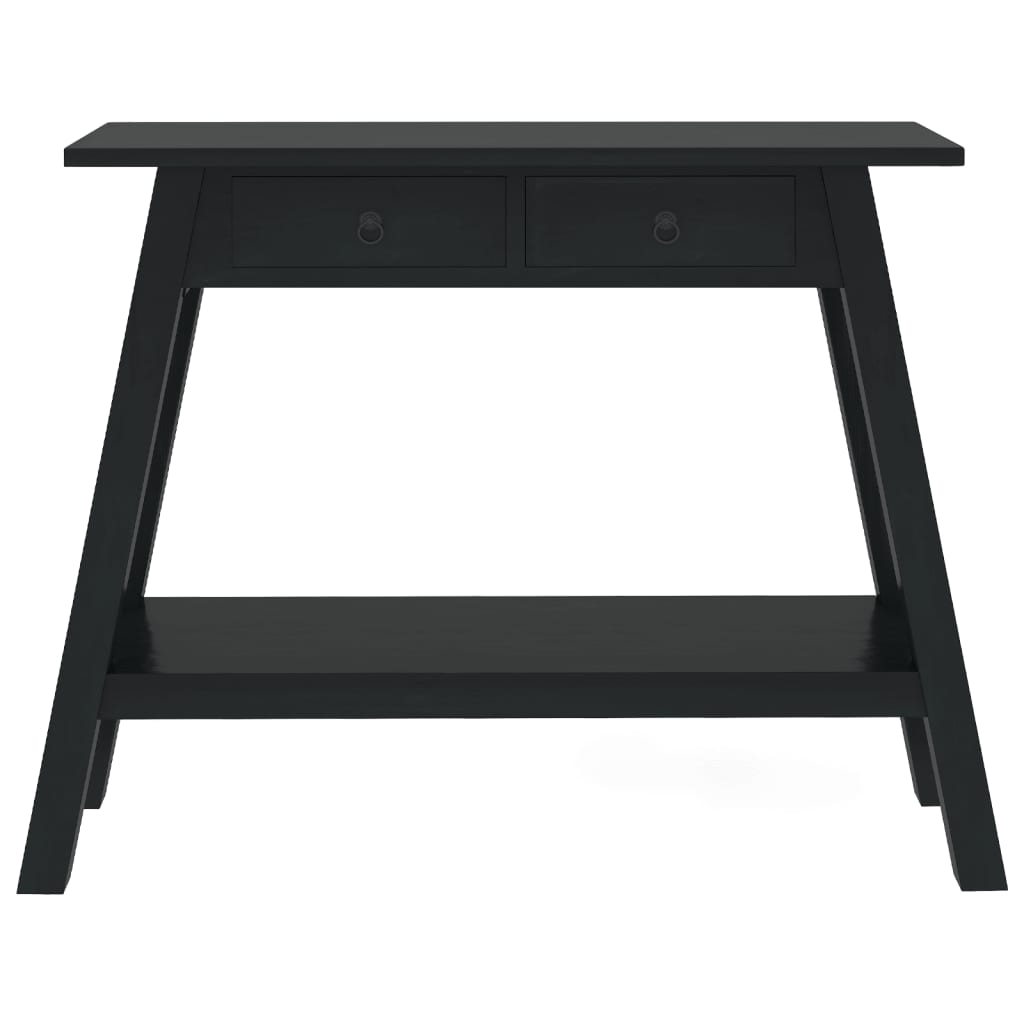 Konsolipöytä laatikoilla musta 90x30x75 cm täysi mahonki - Sisustajankoti.fi