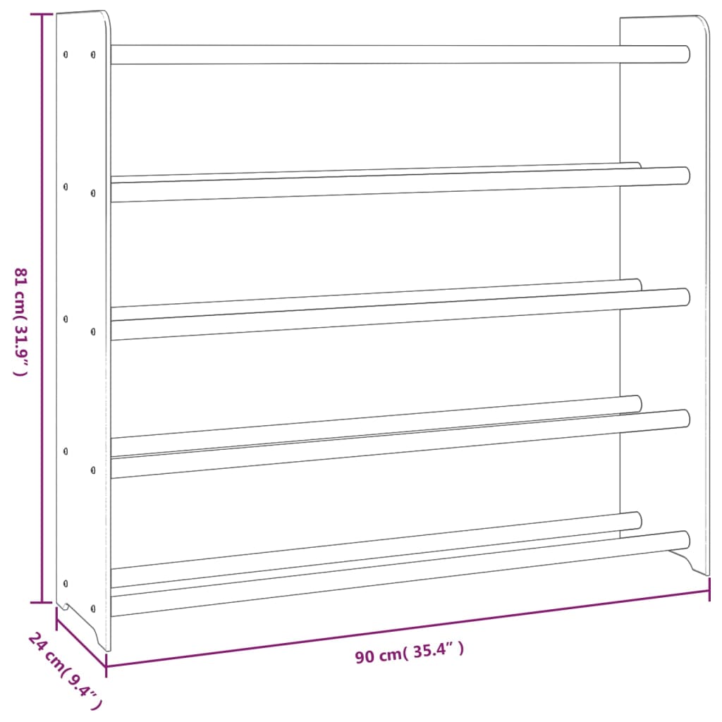 Kenkäteline ruskea 90x24x81 cm tekninen puu - Sisustajankoti.fi