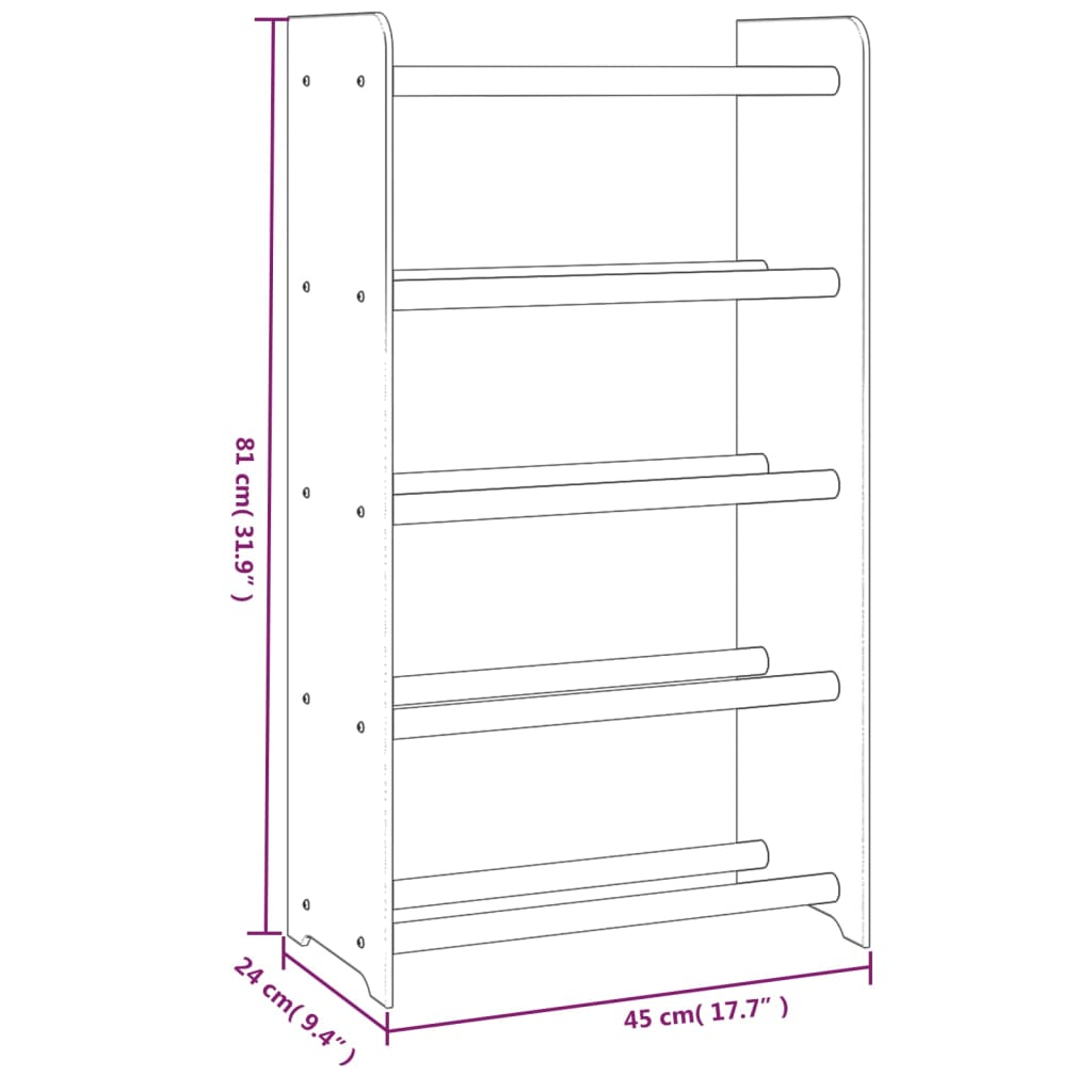 Kenkäteline harmaa 45x24x81 cm tekninen puu - Sisustajankoti.fi