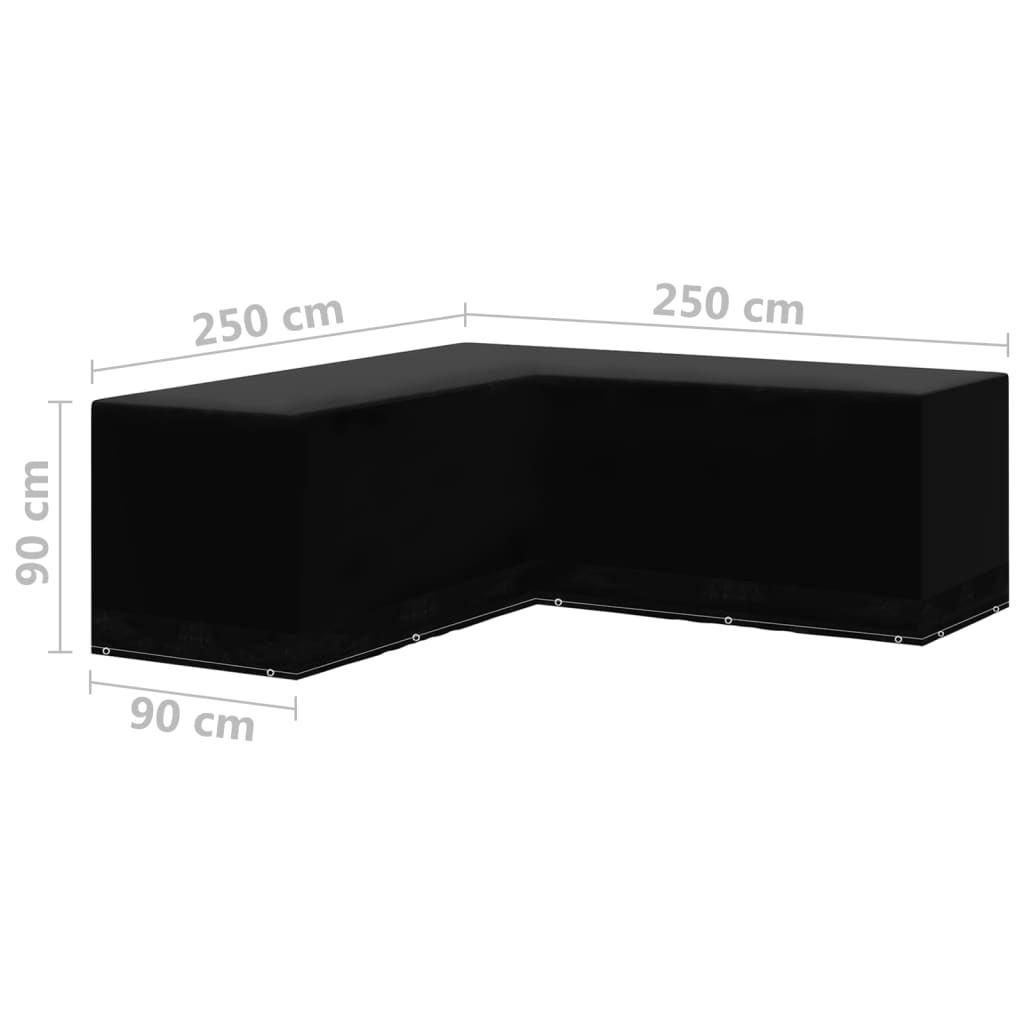 Puutarhakalusteiden suojat 2kpl L-muoto 12rengasta 250x250x90cm - Sisustajankoti.fi