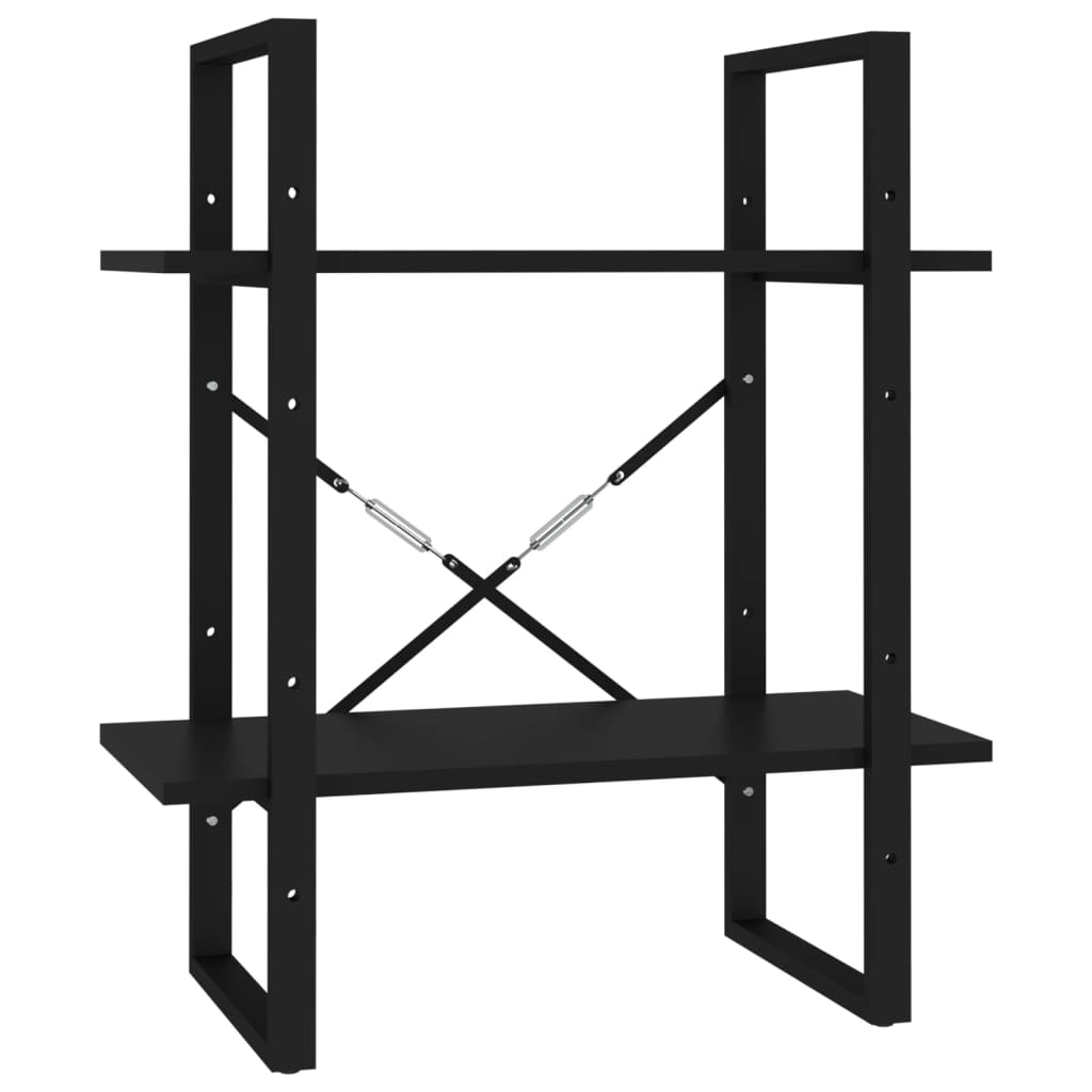 5-tasoinen kirjahylly musta 60x30x175 cm lastulevy - Sisustajankoti.fi
