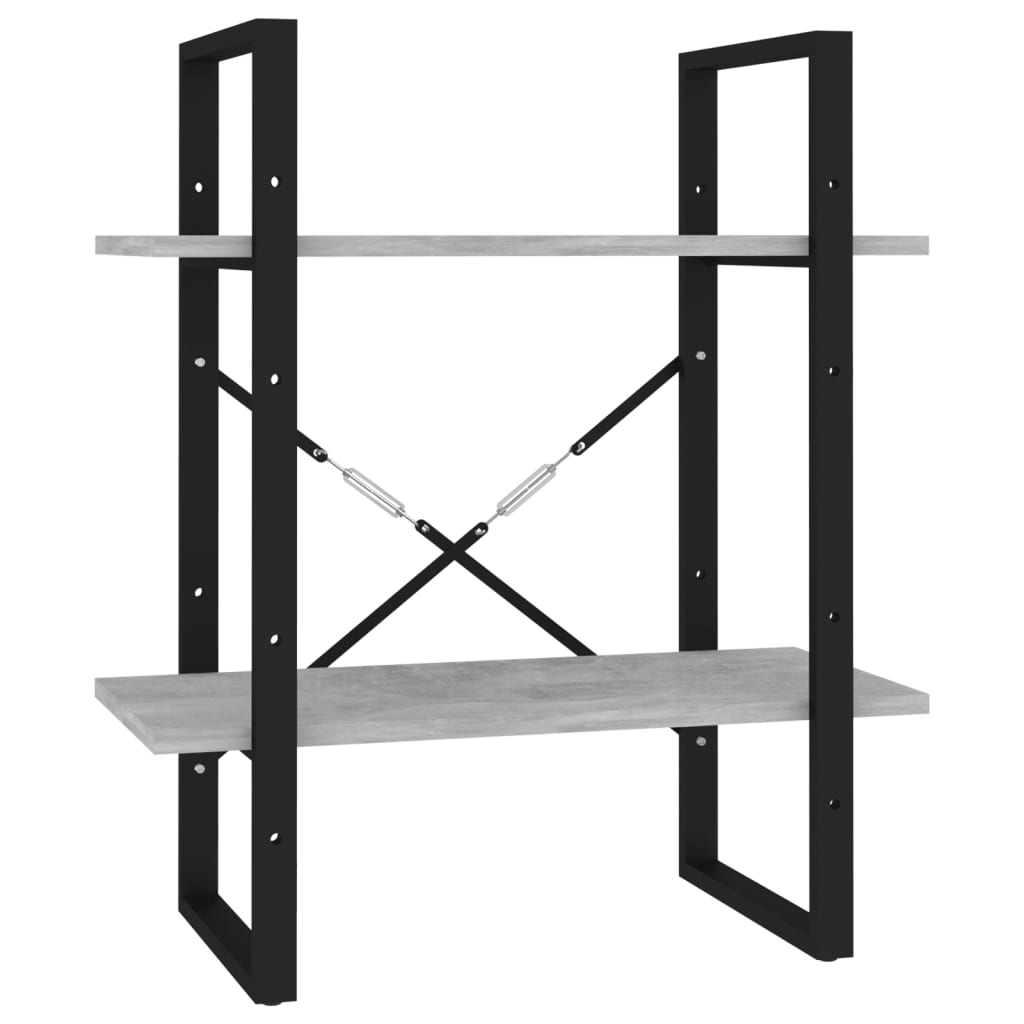 5-tasoinen kirjahylly betoninharmaa 60x30x175 cm lastulevy - Sisustajankoti.fi