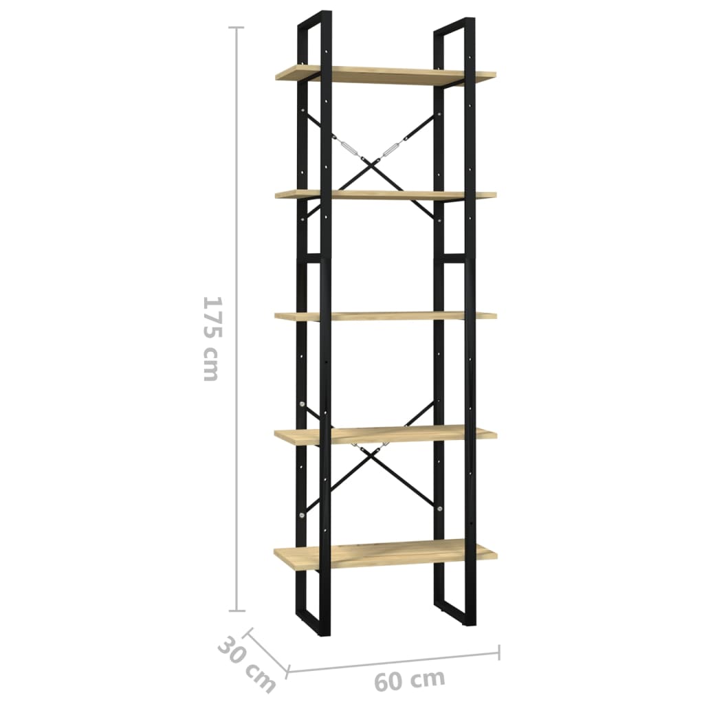 5-tasoinen Kirjahylly 60x30x175 cm mänty - Sisustajankoti.fi