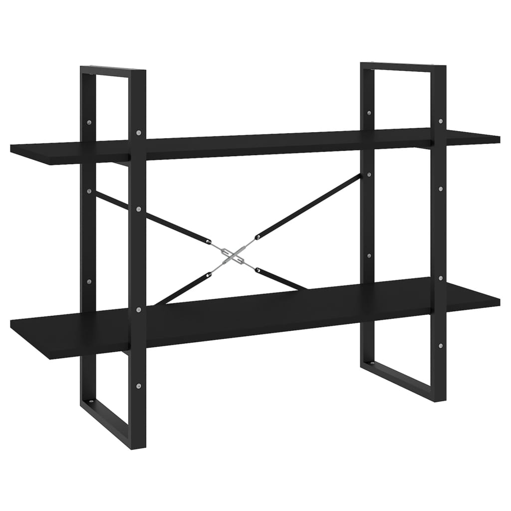 5-tasoinen kirjahylly musta 100x30x175 cm lastulevy - Sisustajankoti.fi