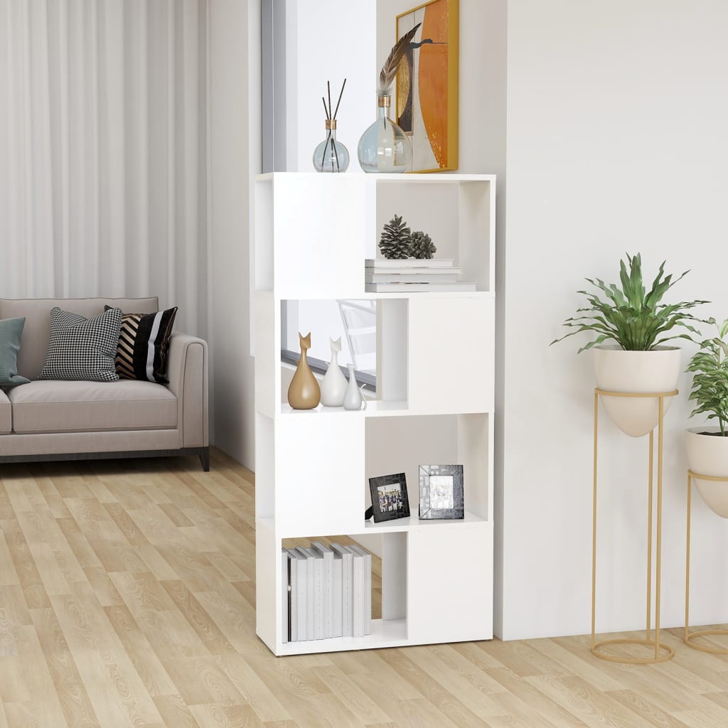 Kirjahylly/tilanjakaja valkoinen 60x24x124,5 cm lastulevy - Sisustajankoti.fi
