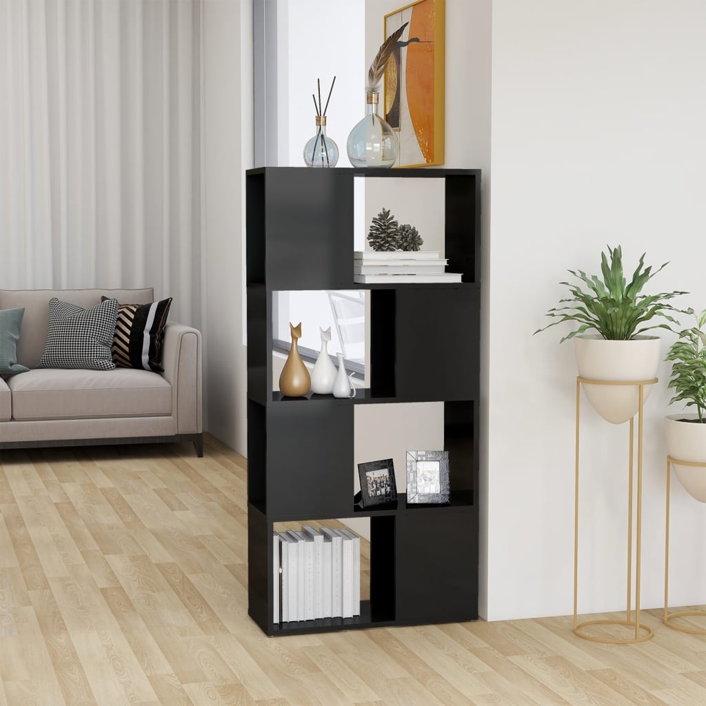 Kirjahylly/tilanjakaja korkeakiilto harmaa 60x24x124,5 cm - Sisustajankoti.fi