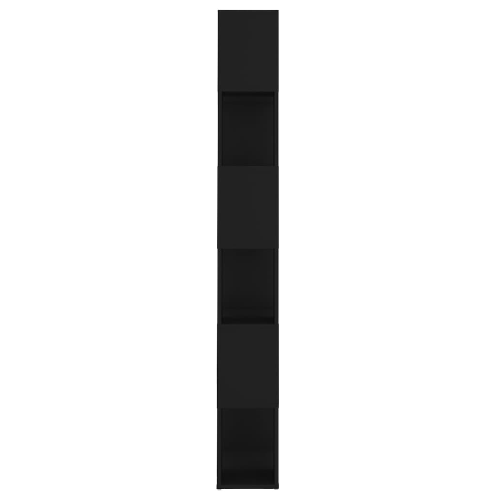 Kirjahylly/tilanjakaja musta 60x24x186 cm lastulevy - Sisustajankoti.fi