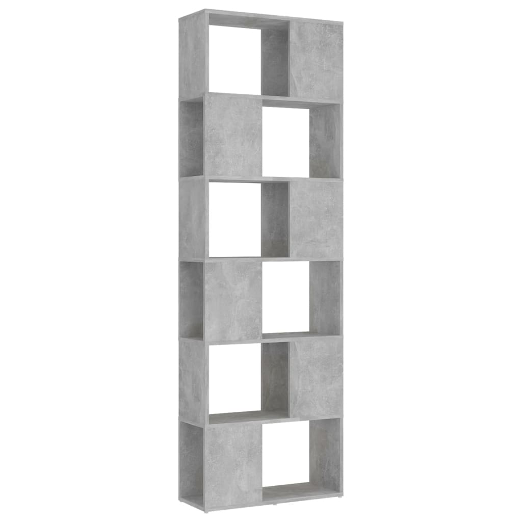 Kirjahylly/tilanjakaja betoninharmaa 60x24x186 cm lastulevy - Sisustajankoti.fi