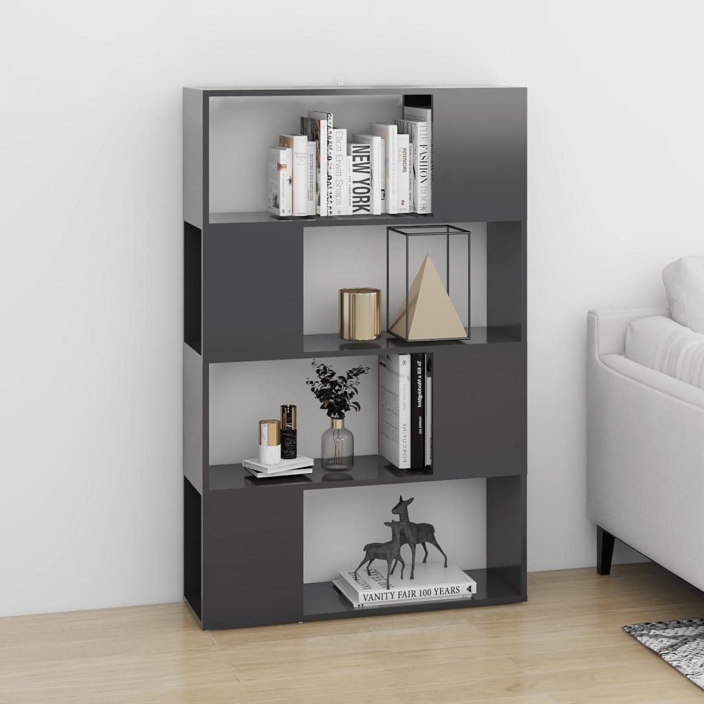 Kirjahylly/tilanjakaja harmaa 80x24x124,5 cm lastulevy - Sisustajankoti.fi