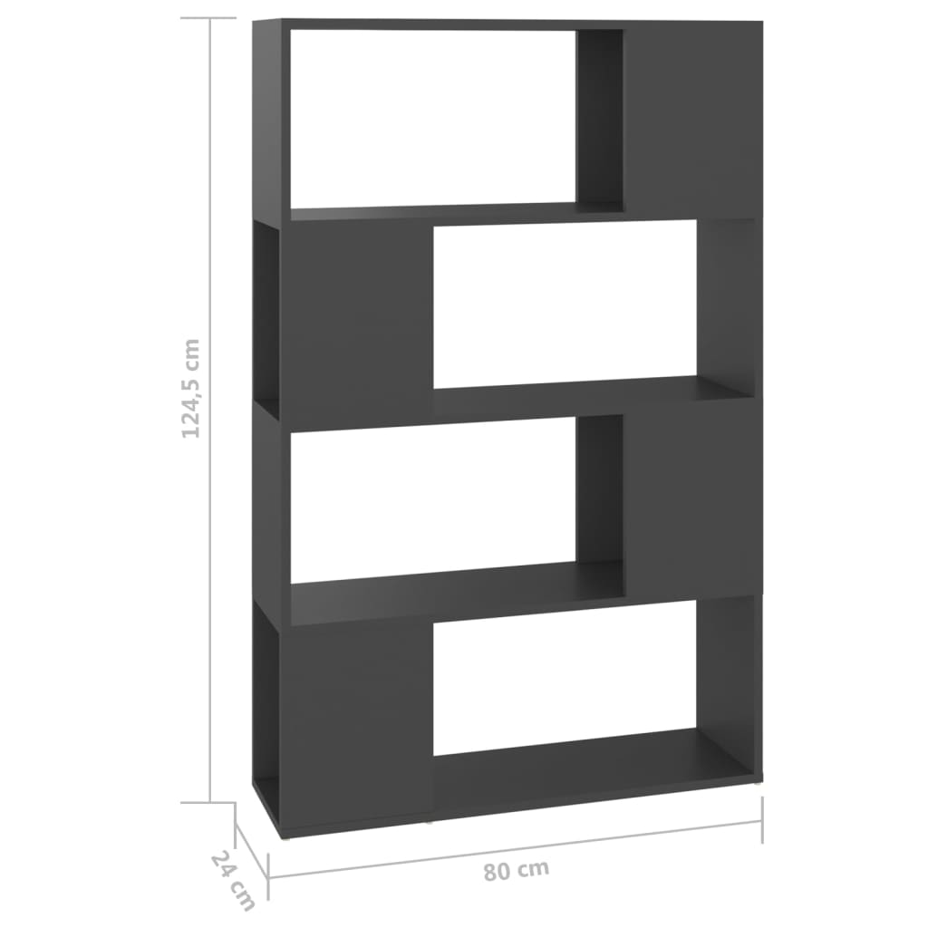 Kirjahylly/tilanjakaja harmaa 80x24x124,5 cm lastulevy - Sisustajankoti.fi
