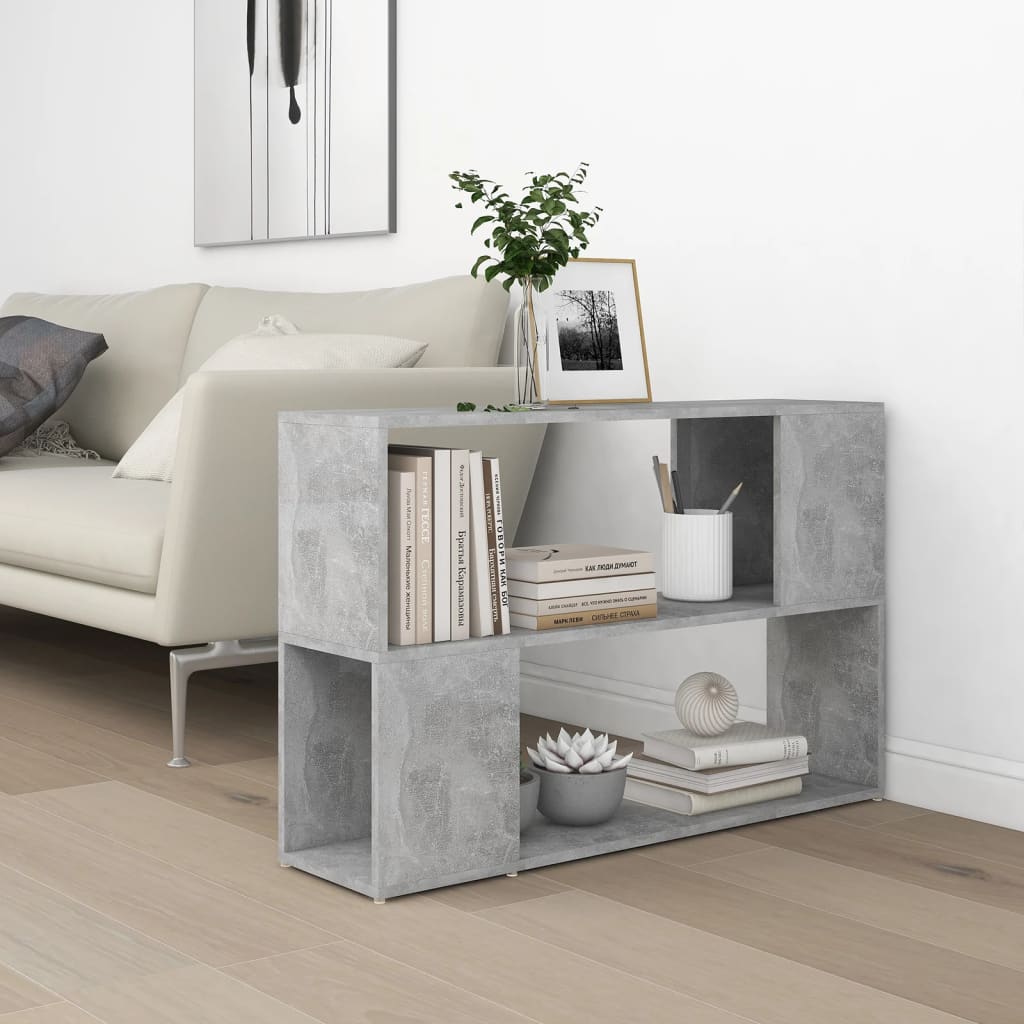 Kirjahylly betoninharmaa 100x24x63 cm lastulevy - Sisustajankoti.fi