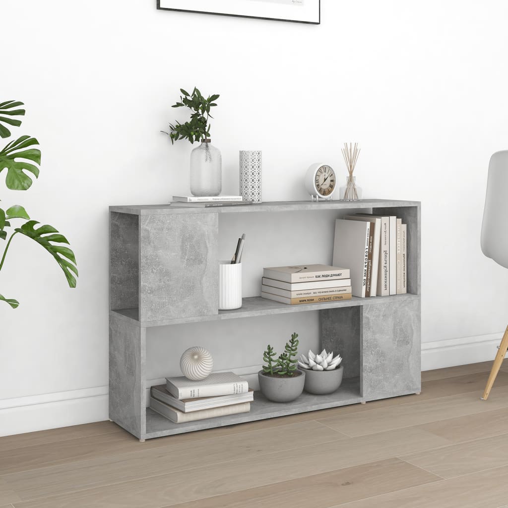 Kirjahylly betoninharmaa 100x24x63 cm lastulevy - Sisustajankoti.fi