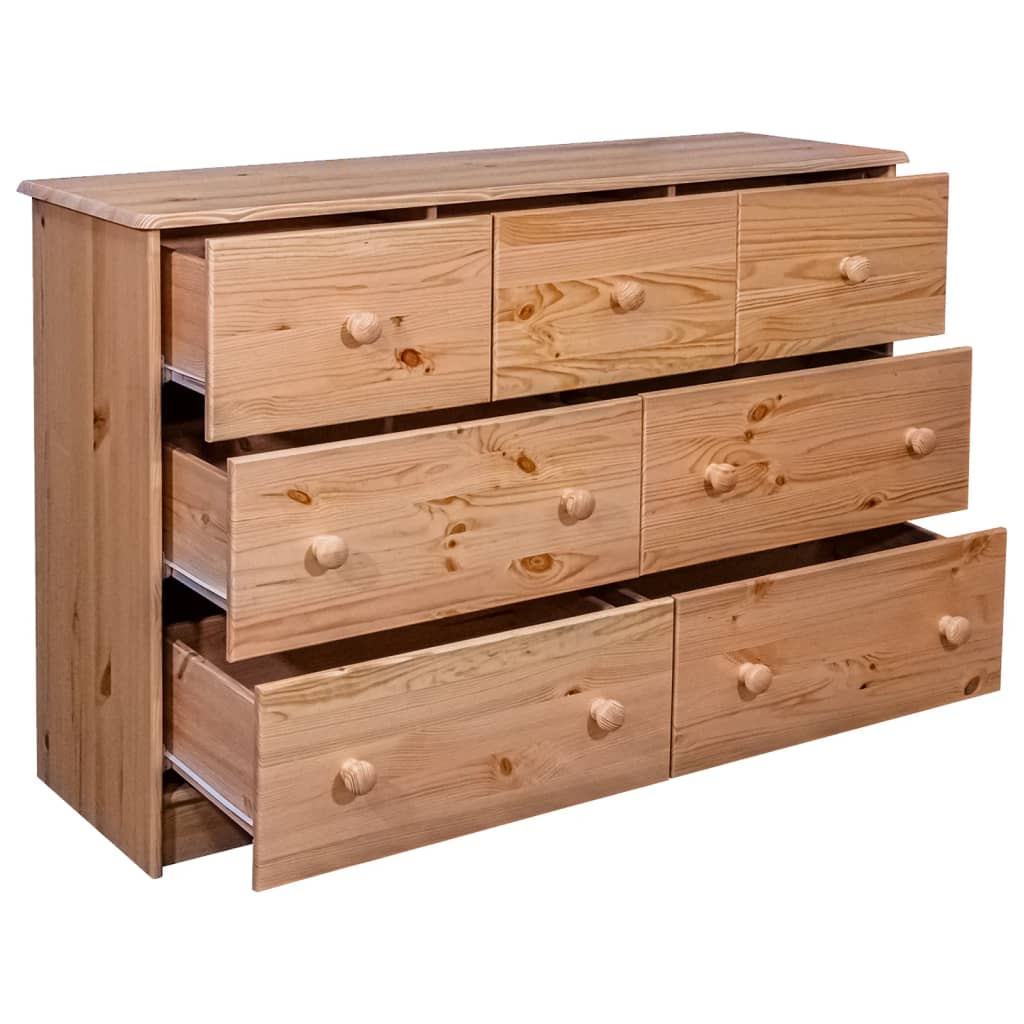 Senkki 7 laatikkoa 113x35x73 cm täysi mänty - Sisustajankoti.fi