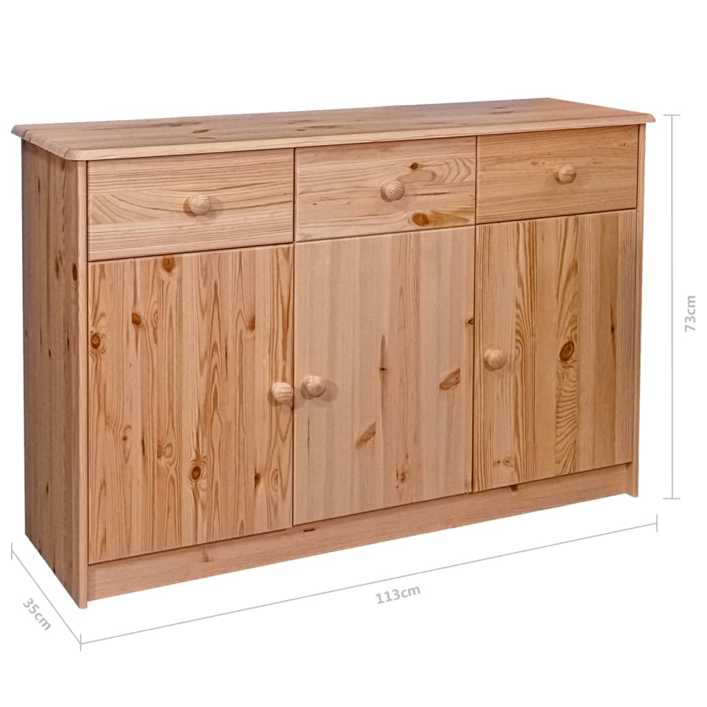 Senkki 3 laatikkoa 113x35x73 cm täysi mänty - Sisustajankoti.fi