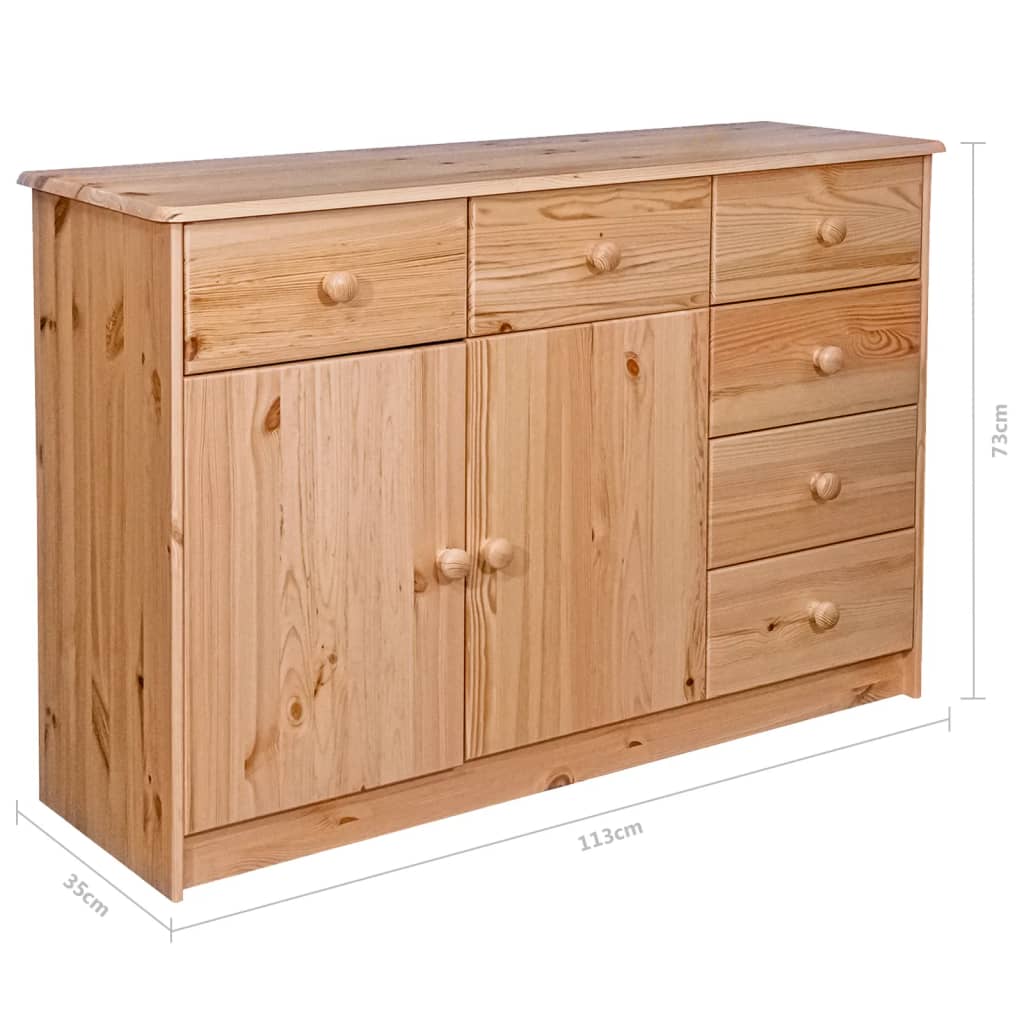 Senkki 6 laatikkoa 113x35x73 cm täysi mänty - Sisustajankoti.fi