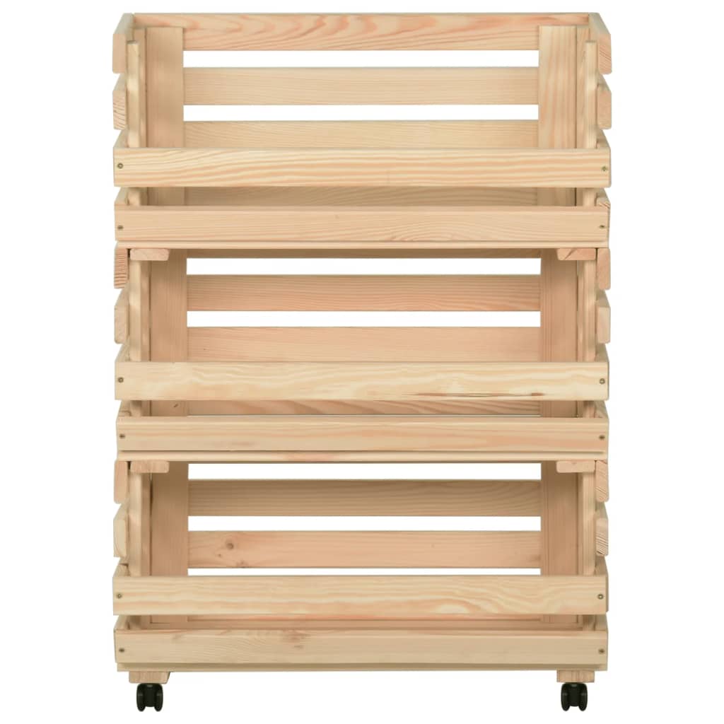 Vihanneskärry 57x30x80 cm täysi mänty - Sisustajankoti.fi