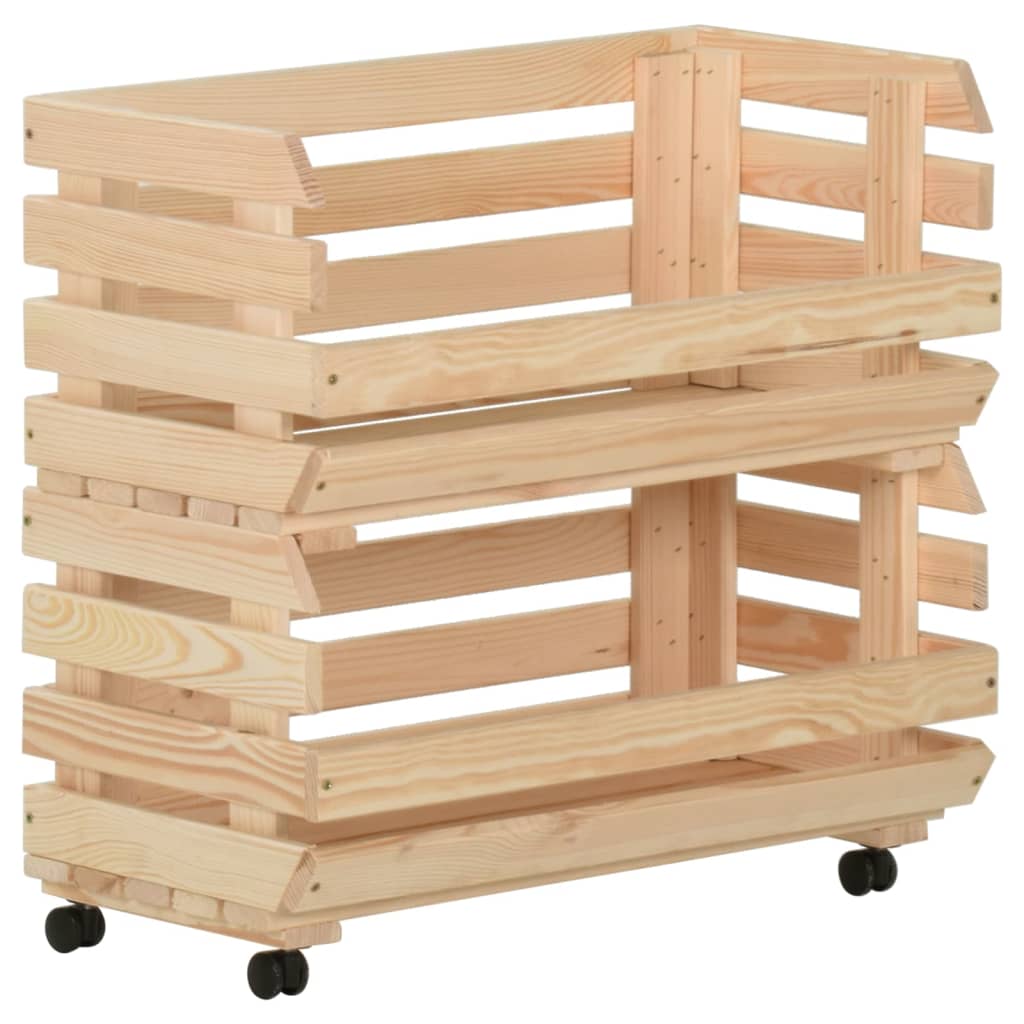 Vihanneskärry 57x30x80 cm täysi mänty - Sisustajankoti.fi