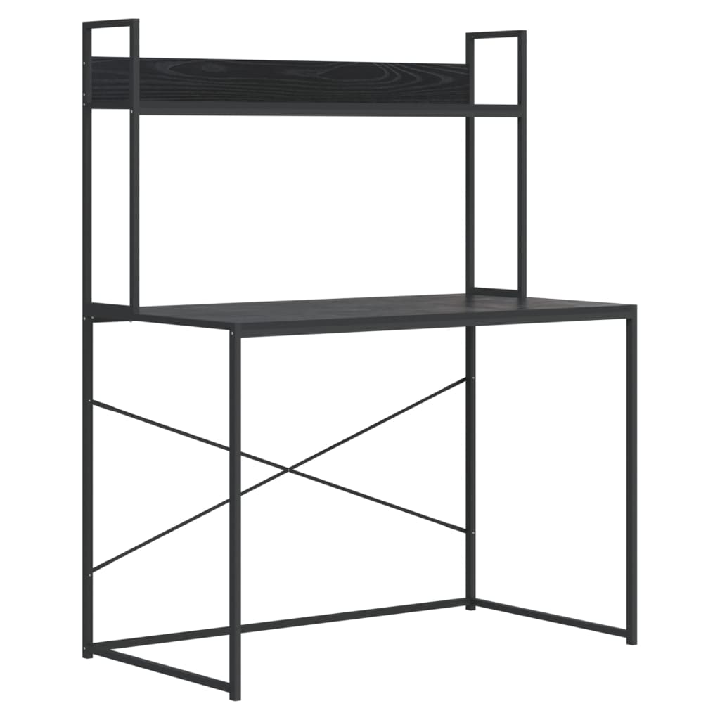 Tietokonepöytä musta 110x60x138 cm lastulevy - Sisustajankoti.fi