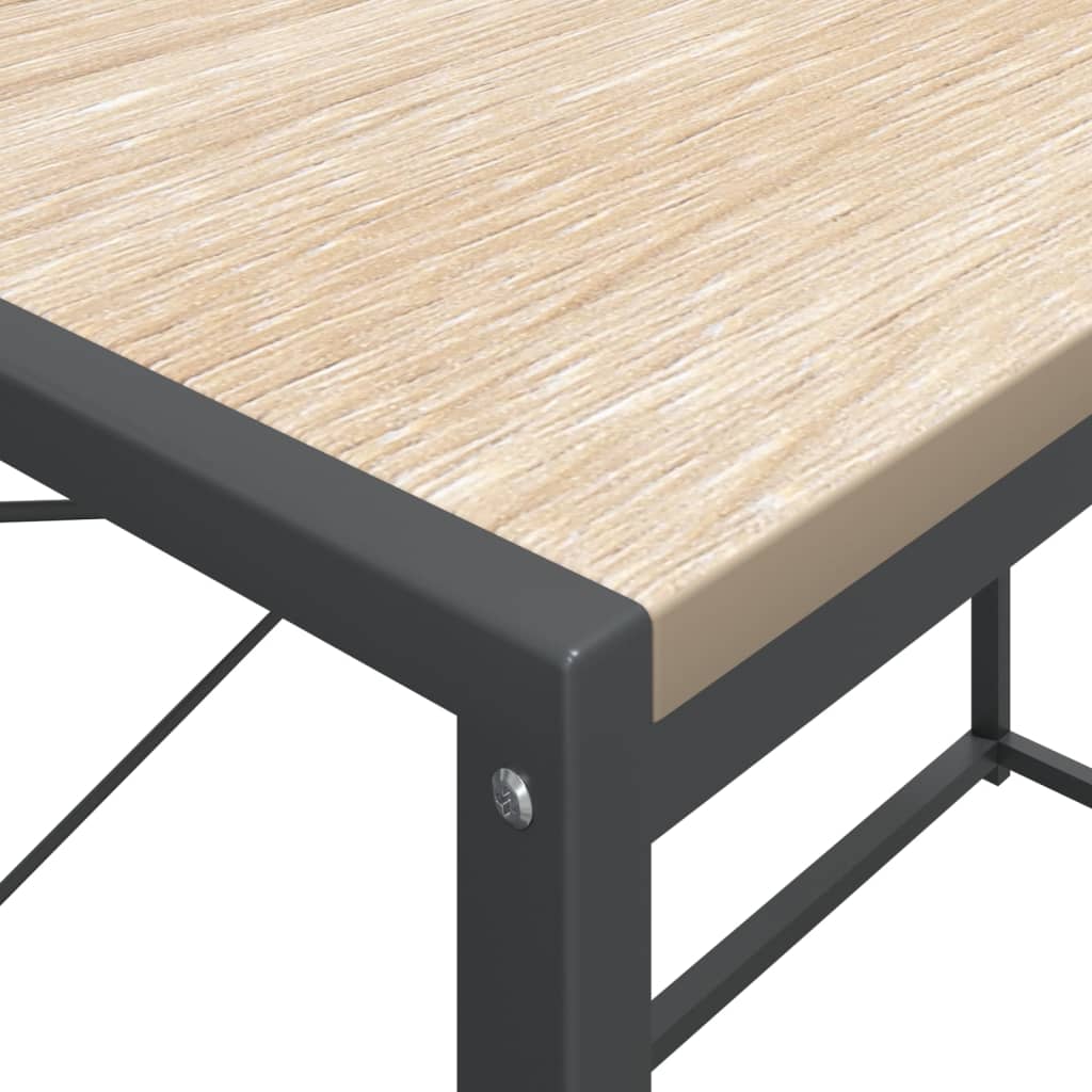 Tietokonepöytä musta ja tammi 110x60x138 cm lastulevy - Sisustajankoti.fi